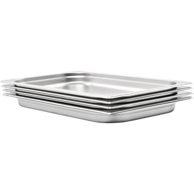 VMP Pojemniki gastronomiczne 4 szt., GN 1/1, 40 mm, stal nierdzewna VMP Pojemniki gastronomiczne 4 szt., GN 1/1, 40 mm, stal nierdzewna