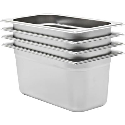 VMP Pojemniki gastronomiczne 4 szt. GN 1/3, 150 mm, stal nierdzewna VMP Pojemniki gastronomiczne 4 szt. GN 1/3, 150 mm, stal nierdzewna