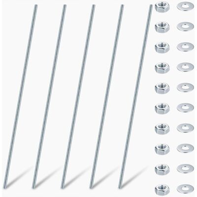 Inny producent PRĘTY GWINTOWANE 5 SZT M6X300 MM NIEBIESKIE CYNKOWANE BOLCE ŚRUBY ZESTAW Inny producent PRĘTY GWINTOWANE 5 SZT M6X300 MM NIEBIESKIE CYNKOWANE BOLCE ŚRUBY ZESTAW