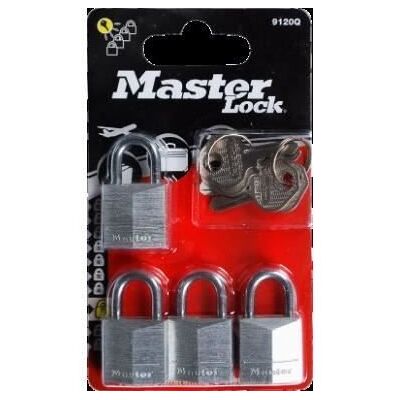 Solidna aluminiowa kłódka MASTER LOCK 4 klucze - Średnica pałąka 3 mm - Użyteczność Solidna aluminiowa kłódka MASTER LOCK 4 klucze - Średnica pałąka 3 mm - Użyteczność