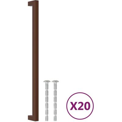 vidaXL Uchwyty do szafek, 20 szt., brąz, 320 mm, stal nie vidaXL Uchwyty do szafek, 20 szt., brąz, 320 mm, stal nie