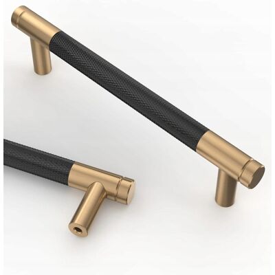 Inny producent UCHWYTY MEBLOWE 10 SZTUK 128 MM CZARNO ZŁOTE GAŁKI SZUFLADY DRZWI METALOWE Inny producent UCHWYTY MEBLOWE 10 SZTUK 128 MM CZARNO ZŁOTE GAŁKI SZUFLADY DRZWI METALOWE