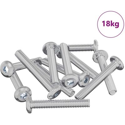 vidaXL Śruba Zablokowująca Gładki 2514 pcs Srebrny Stal vidaXL Śruba Zablokowująca Gładki 2514 pcs Srebrny Stal