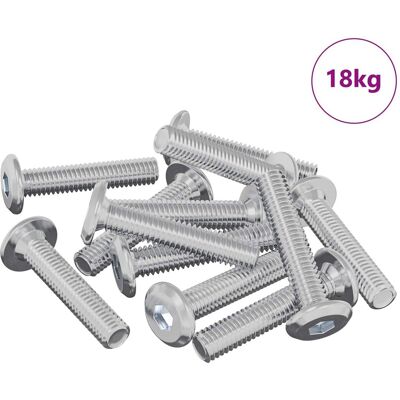 vidaXL Śruba Zablokowująca Gładki 2647 pcs Srebrny Stal vidaXL Śruba Zablokowująca Gładki 2647 pcs Srebrny Stal
