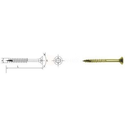 PGB Wkręt Do Drewna Ocynk Żółty Na Torx 6.0*120Mm T30 PGB Wkręt Do Drewna Ocynk Żółty Na Torx 6.0*120Mm T30
