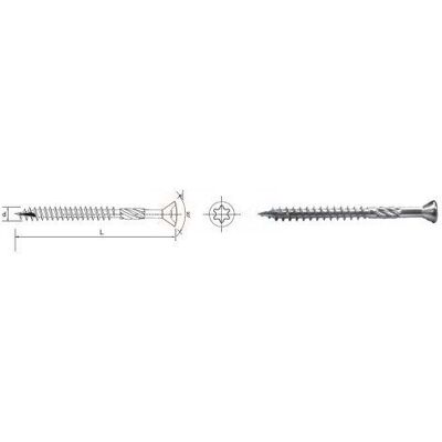 PFS SCREW Wkręt Do Drewna Twardego Tropic C2 4*60Mm T15 PFS SCREW Wkręt Do Drewna Twardego Tropic C2 4*60Mm T15