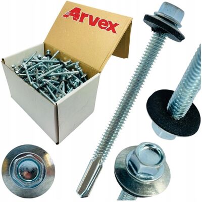 ARVEX Wkręty samowiercące DO METALU z podkładką 5,5x67 mm farmery na klucz 200szt ARVEX Wkręty samowiercące DO METALU z podkładką 5,5x67 mm farmery na klucz 200szt