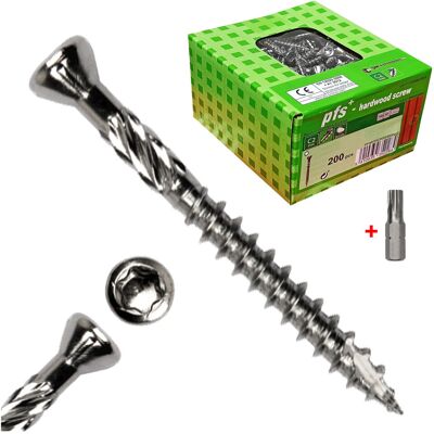 PGB Wkręty Tarasowe 4X50 Nierdzewne C2 Torx +Bit 200Szt PGB Wkręty Tarasowe 4X50 Nierdzewne C2 Torx +Bit 200Szt