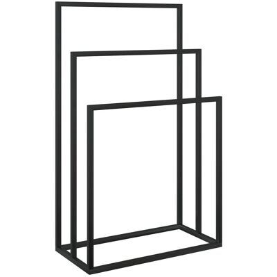 VMP Wolnostojący wieszak na ręczniki, czarny, 48x24x79 cm, żelazny VMP Wolnostojący wieszak na ręczniki, czarny, 48x24x79 cm, żelazny