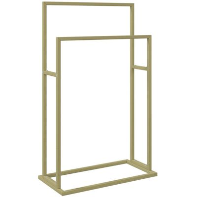 VMP Wolnostojący wieszak na ręczniki, złoty, 48x24x78,5 cm, żelazny VMP Wolnostojący wieszak na ręczniki, złoty, 48x24x78,5 cm, żelazny