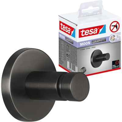 Haczyk na ręczniki tesa MOON grafitowy samoprzylepny 37x37 mm Haczyk na ręczniki tesa MOON grafitowy samoprzylepny 37x37 mm