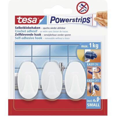 Haczyki samoprzylepne tesa Powerstrips białe do 1 kg 3 sztuki Haczyki samoprzylepne tesa Powerstrips białe do 1 kg 3 sztuki