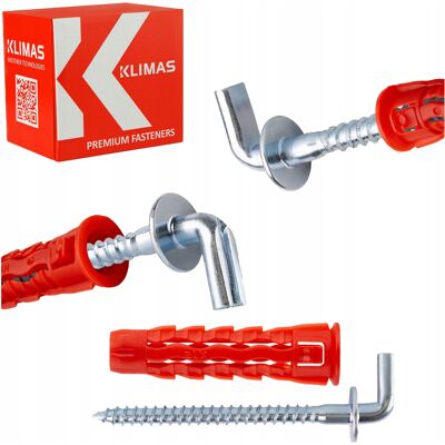 Wkręt-Met KOŁKI Z HAKIEM DO MONTAŻU W ŚCIANIE NA HAKI 3,5x48 mm 6,0x30 mm Wkręt-Met KOŁKI Z HAKIEM DO MONTAŻU W ŚCIANIE NA HAKI 3,5x48 mm 6,0x30 mm