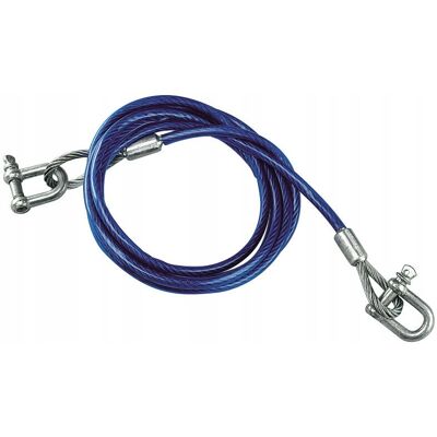Inny producent Linka holownicza z szeklami 3,5m/8mm/5t LAMPA lina stalowa niebieska mocna Inny producent Linka holownicza z szeklami 3,5m/8mm/5t LAMPA lina stalowa niebieska mocna