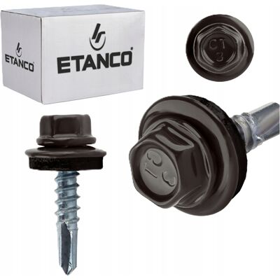 Etanco SAMOWIERCĄCE WKRĘTY DO BLACHY METALU STALI Z PODKŁADKĄ 4,8x19 mm Etanco SAMOWIERCĄCE WKRĘTY DO BLACHY METALU STALI Z PODKŁADKĄ 4,8x19 mm