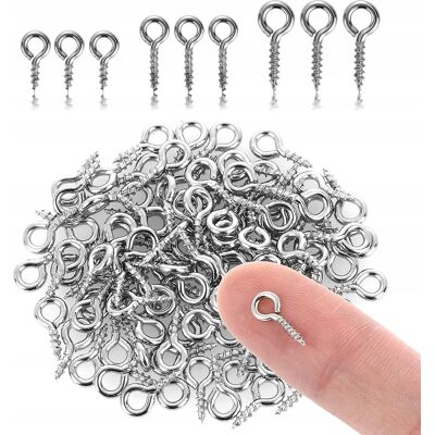 Inny producent ŚRUBY OCZKOWE 300 SZTUK 8 10 12 MM WKRĘTY MOCUJĄCE HAKI METALOWE SREBRNE Inny producent ŚRUBY OCZKOWE 300 SZTUK 8 10 12 MM WKRĘTY MOCUJĄCE HAKI METALOWE SREBRNE