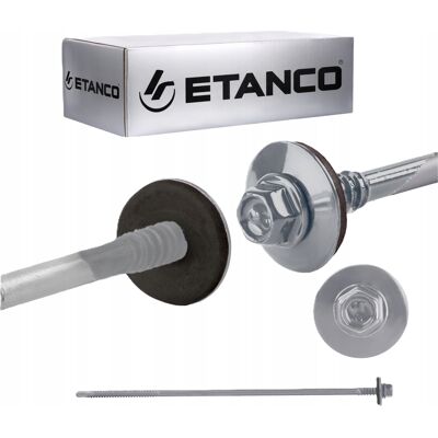 Etanco WKRETY FARMERSKIE DO BLACHY DACHOWEJ OCYNKOWANE RAL9006 5,5/6,3X175 mm Etanco WKRETY FARMERSKIE DO BLACHY DACHOWEJ OCYNKOWANE RAL9006 5,5/6,3X175 mm