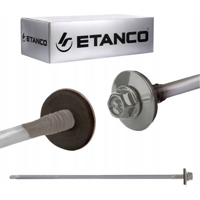 Etanco WKRETY FARMERSKIE DO BLACHY DACHOWEJ SAMOWIERCĄCE RAL9007 5,5/6,3X230 mm Etanco WKRETY FARMERSKIE DO BLACHY DACHOWEJ SAMOWIERCĄCE RAL9007 5,5/6,3X230 mm