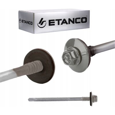 Etanco WKRETY FARMERSKIE DO BLACHY DACHOWEJ SAMOWIERCĄCE RAL9007 5,5/6,3X90 mm Etanco WKRETY FARMERSKIE DO BLACHY DACHOWEJ SAMOWIERCĄCE RAL9007 5,5/6,3X90 mm