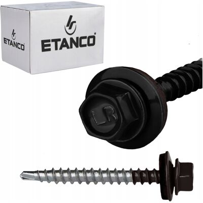 Etanco WKRĘTY FARMERSKIE MONTAŻOWE Z USZCZELKĄ FARMERA CZARNE 4,8 x 50 mm Etanco WKRĘTY FARMERSKIE MONTAŻOWE Z USZCZELKĄ FARMERA CZARNE 4,8 x 50 mm