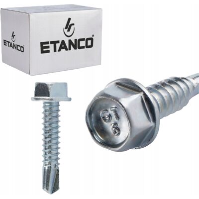Etanco WKRĘTY SAMOWIERCĄCE DO BLACHY STALI METALU OCYNKOWANE 6,3x32 mm Etanco WKRĘTY SAMOWIERCĄCE DO BLACHY STALI METALU OCYNKOWANE 6,3x32 mm