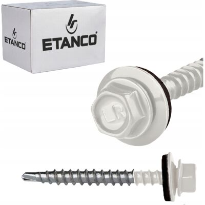 Etanco WKRĘTY SAMOWIERCĄCE Z PODKŁADKĄ I USZCZELKĄ FARMERSKIE 4,8 x 50 mm Etanco WKRĘTY SAMOWIERCĄCE Z PODKŁADKĄ I USZCZELKĄ FARMERSKIE 4,8 x 50 mm