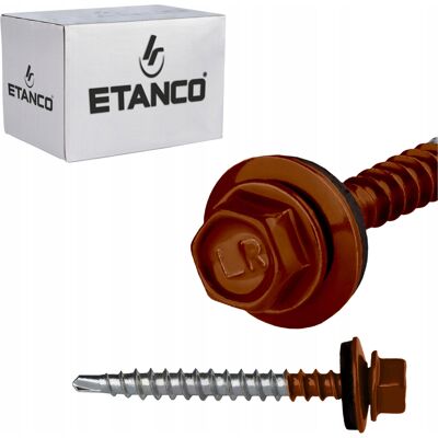 Etanco WKRĘTY Z PODKŁADKĄ I USZCZELKĄ BRĄZOWE FARMERSKIE FARMERY 4,8 x 50 mm Etanco WKRĘTY Z PODKŁADKĄ I USZCZELKĄ BRĄZOWE FARMERSKIE FARMERY 4,8 x 50 mm