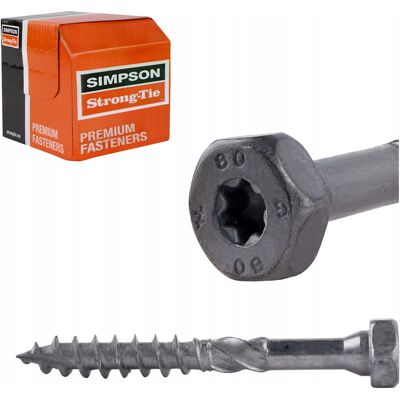 Simpson ZESTAW WKRĘTÓW DO ZŁĄCZEŃ CIESIELSKICH NA TORX 10x80 mm Simpson ZESTAW WKRĘTÓW DO ZŁĄCZEŃ CIESIELSKICH NA TORX 10x80 mm