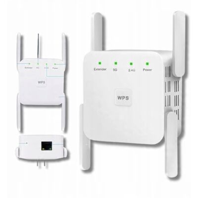 Inny producent Wzmacniacz Sygnału Repeater 2,4G/5G Wifi Mocny Zasieg Sieci 1200Mb/S Wps Inny producent Wzmacniacz Sygnału Repeater 2,4G/5G Wifi Mocny Zasieg Sieci 1200Mb/S Wps