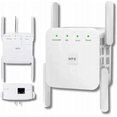 Inny producent Wzmacniacz Sygnału Repeater 2,4g/5g Wifi Mocny Zasieg Sieci 1200mb/s Wps Inny producent Wzmacniacz Sygnału Repeater 2,4g/5g Wifi Mocny Zasieg Sieci 1200mb/s Wps