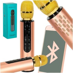 ikonka Mikrofon bezprzewodowy do karaoke Bluetooth złoty ikonka Mikrofon bezprzewodowy do karaoke Bluetooth złoty