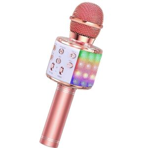 Roneberg Mikrofon Karaoke Ze Światełkami Led - 2021 Różowe Złoto