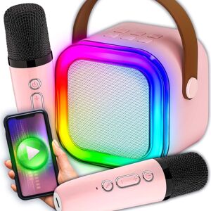 Renew Force Zestaw Karaoke Przenośny Mikrofon Głośnik Bluetooth Rgb Dwa Mikrofony Usb 2 Singset-1-Pink Renew Force Zestaw Karaoke Przenośny Mikrofon Głośnik Bluetooth Rgb Dwa Mikrofony Usb 2 Singset-1-Pink