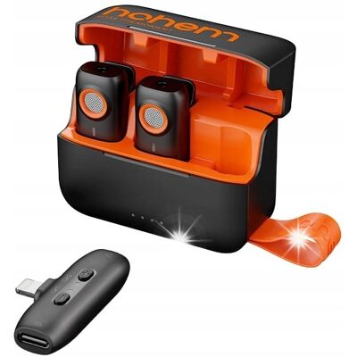Inny producent Mikrofon Bezprzewodowy + Etui Ładujące 2TX 1RX Hohem Mic-01 USB-C TYPE-C Inny producent Mikrofon Bezprzewodowy + Etui Ładujące 2TX 1RX Hohem Mic-01 USB-C TYPE-C