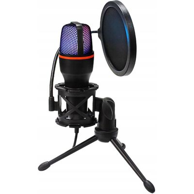 ART Mikrofon Do Komputera Pc Pojemnościowy Usb Led Rgb ART Mikrofon Do Komputera Pc Pojemnościowy Usb Led Rgb
