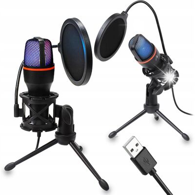 Inny producent Mikrofon Do Komputera PC POJEMNOŚCIOWY USB LED RGB Inny producent Mikrofon Do Komputera PC POJEMNOŚCIOWY USB LED RGB