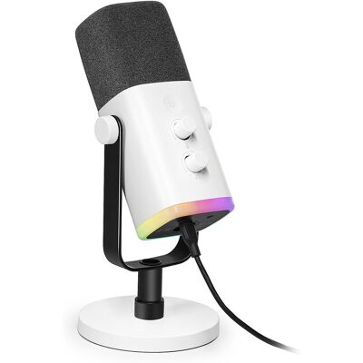Mikrofon Dynamiczny Studyjny Fifine AM8W Ampligame USB/XLR RGB Biały PnP Mikrofon Dynamiczny Studyjny Fifine AM8W Ampligame USB/XLR RGB Biały PnP