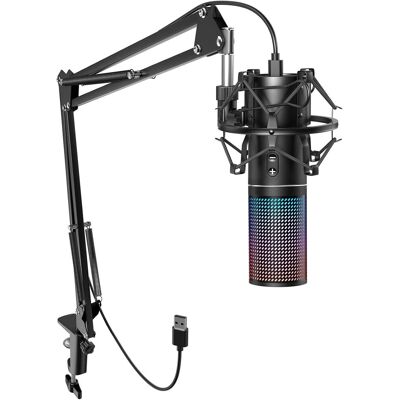 Mikrofon Gamingowy Tonor Q9S Z Rgb, Usb Kardioidalny Wysięgnik Wyciszenie Mikrofon Gamingowy Tonor Q9S Z Rgb, Usb Kardioidalny Wysięgnik Wyciszenie