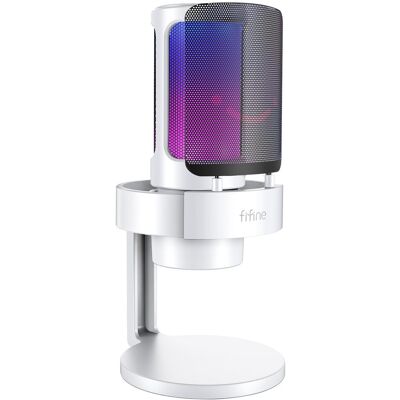 Mikrofon Pojemnościowy Studyjny Fifine A8W Ampligame Usb RGB PnP Gamingowy Mikrofon Pojemnościowy Studyjny Fifine A8W Ampligame Usb RGB PnP Gamingowy