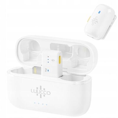 Inny producent Mini Bezprzewodowy Mikrofon Krawatowy 100m Do Apple Iphone Lightning / Minipods K2 / Lightning / Biały Inny producent Mini Bezprzewodowy Mikrofon Krawatowy 100m Do Apple Iphone Lightning / Minipods K2 / Lightning / Biały
