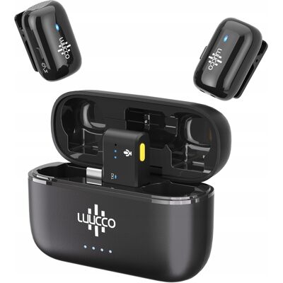 Inny producent 2x Mini Bezprzewodowy Mikrofon Krawatowy 100m do Telefonu USB TYPE-C USB-C / Luucco Inny producent 2x Mini Bezprzewodowy Mikrofon Krawatowy 100m do Telefonu USB TYPE-C USB-C / Luucco