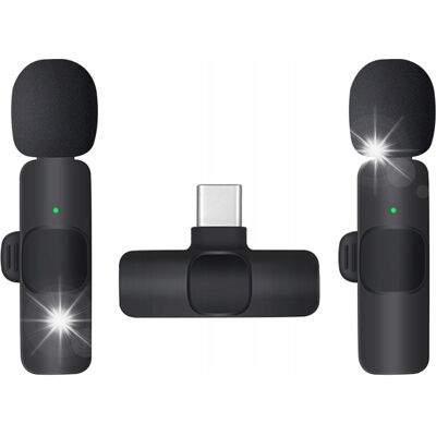 Inny producent Bezprzewodowy mikrofon 2x Apexel do USB-C Inny producent Bezprzewodowy mikrofon 2x Apexel do USB-C