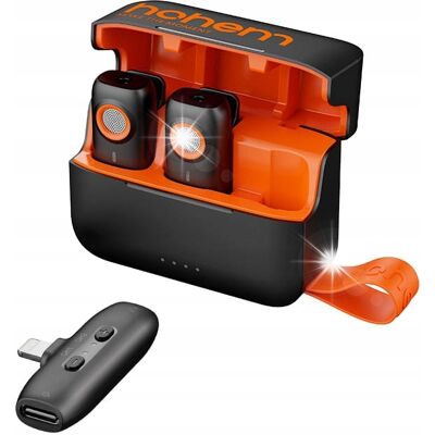 Inny producent Mikrofon bezprzewodowy Hohem MIC-01 USB-C, 2 nadajniki + odbiornik + etui / Hohem Inny producent Mikrofon bezprzewodowy Hohem MIC-01 USB-C, 2 nadajniki + odbiornik + etui / Hohem