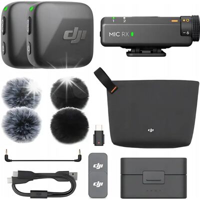 Inny producent Mikrofon Bezprzewodowy Krawatowy Dji Mic Mini (2tx + 1rx) + Etui Ładujące Inny producent Mikrofon Bezprzewodowy Krawatowy Dji Mic Mini (2tx + 1rx) + Etui Ładujące