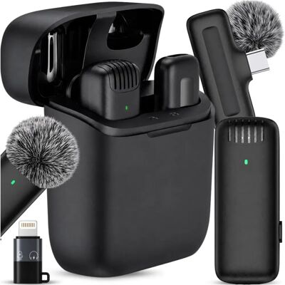 ZeeTech Mikrofon Bezprzewodowy Krawatowy Do Iphone Telefonu Bluetooth Na Klips Usb-C Lightning ZeeTech Mikrofon Bezprzewodowy Krawatowy Do Iphone Telefonu Bluetooth Na Klips Usb-C Lightning