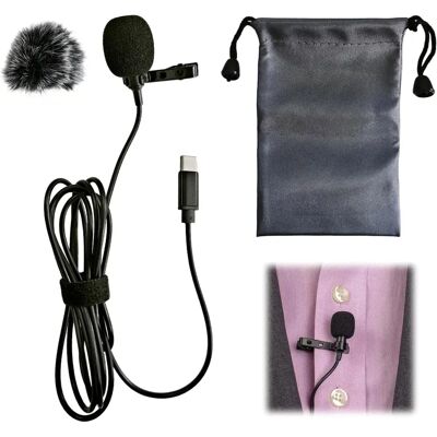 UNIWERSAL Mikrofon Krawatowy Type C Do Android Z Klipsem 1,5m UNIWERSAL Mikrofon Krawatowy Type C Do Android Z Klipsem 1,5m