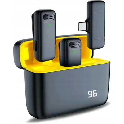 Inny producent Mikrofon Krawatowy(X2) Dla Telefonów Z Portem Usb C, Z Etui Ładujące Inny producent Mikrofon Krawatowy(X2) Dla Telefonów Z Portem Usb C, Z Etui Ładujące