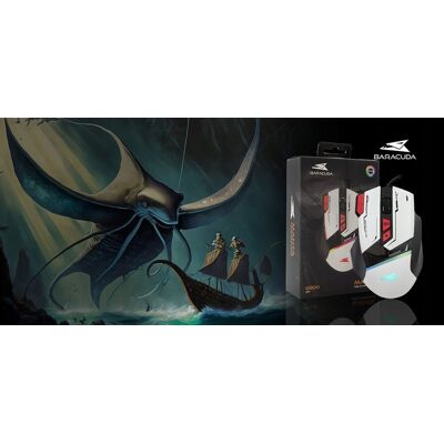 Inny producent Mysz gamingowa Barracuda MANTA BIAŁA RGB 12.800 dpi Inny producent Mysz gamingowa Barracuda MANTA BIAŁA RGB 12.800 dpi