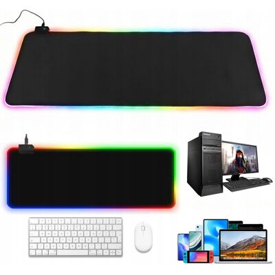 Inny producent PODKŁADKA GAMINGOWA ERGONOMICZNA RGB 800X300 MM Z 14 EFEKTAMI ŚWIETLNY LED Inny producent PODKŁADKA GAMINGOWA ERGONOMICZNA RGB 800X300 MM Z 14 EFEKTAMI ŚWIETLNY LED