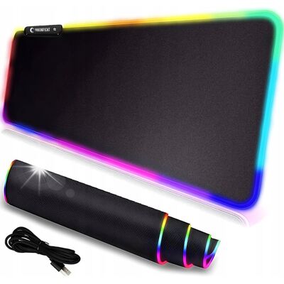 Inny producent Podkładka Gamingowa pod myszke podświetlana RGB z obszyciem XL 90x40 Inny producent Podkładka Gamingowa pod myszke podświetlana RGB z obszyciem XL 90x40